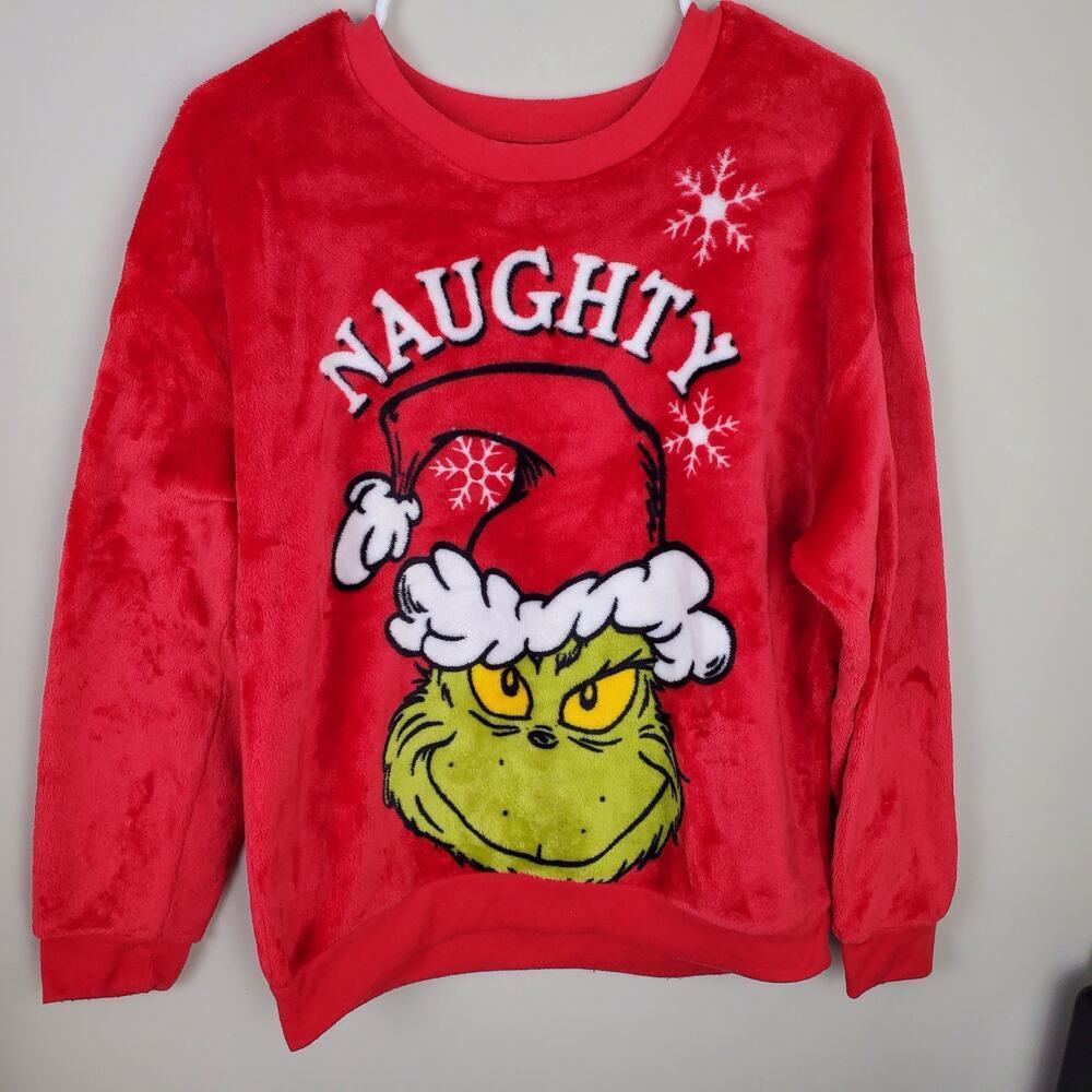 THE GRINCH DR. SEUSS | Fleece Crew Neck | Red/Green | Sweatshirt | Large - Picture 2 of 6